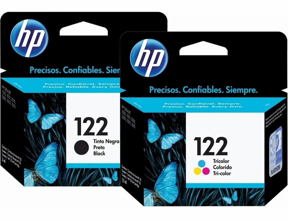 Combo HP 122 de Cartuchos de Tinta (Negro + Tri-Color), Tinta Original HP, Deskjet/HP122-KIT