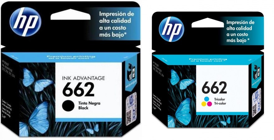 Combo HP 662 de Cartuchos de Tinta (Negro + Tri-Color), Tinta Original HP, Deskjet/HP662-KIT