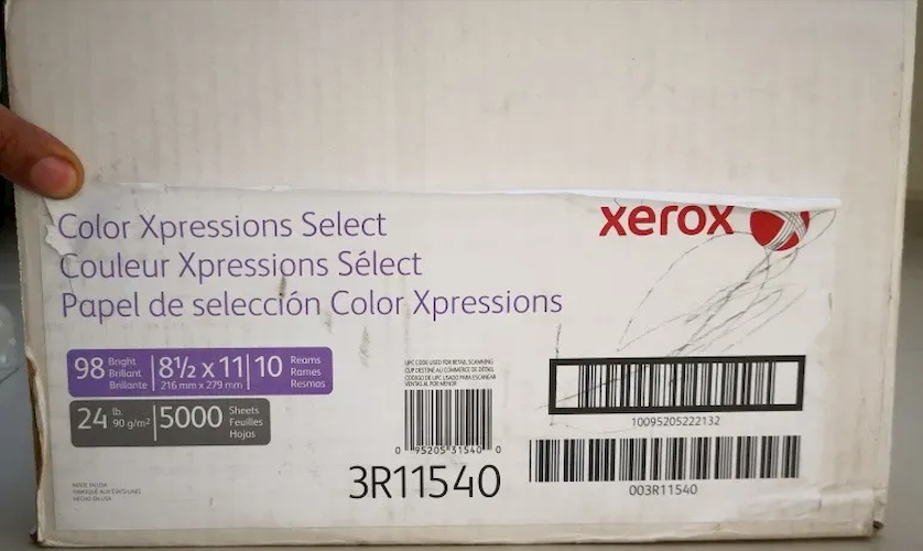 Papel Bond Xerox Tamaño Carta Blanco 500 hojas / 3R11540