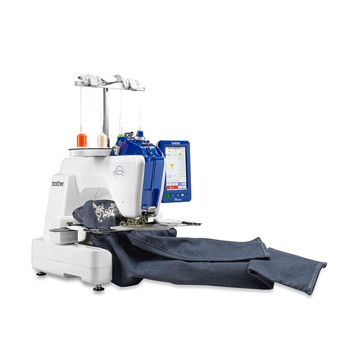 Máquina Bordadora Semi Industrial Brother PRS100, área de bordado 20x20 cm, 96 diseños de bordado, 140 patrones de marcos.