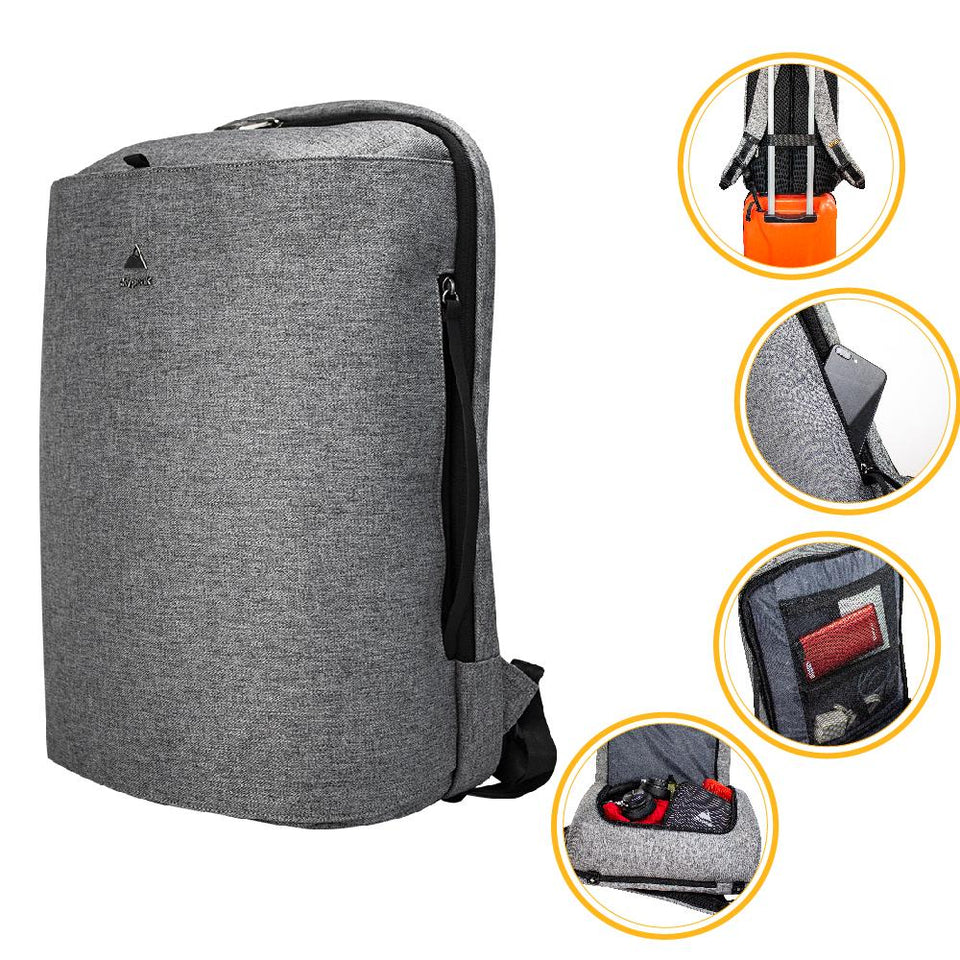 Mochila backpack Skypeak Extra grande antirrobo de viaje para ordenadores de 15,6” hasta 17" NET-117GR