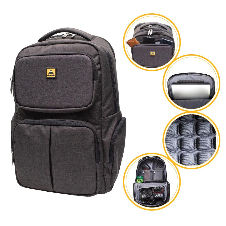 Mochila backpack Skypeak de viaje para ordenadores de 15,6" hasta 17” tamaño Grande. ESPB-115BK